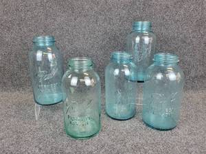 lot 657 image: Lot of (5) Half Gallon2 Quart Ball Perfect Mason Jars