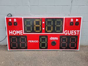 lot 502 image: Varsity Scoreboard - Model 2234 - Red with LED Lights - NO SHIPPING