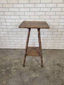 lot 718 image: Vintage Wood Plant Stand - NO SHIPPING