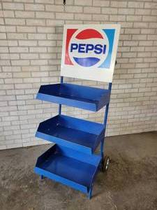 lot 720 image: Metal Rolling Pepsi Shelf - NO SHIPPING