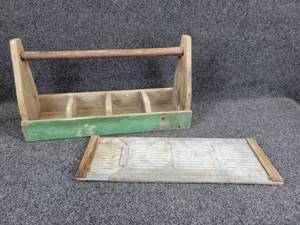lot 773 image: Vintage Homemade Toolbox and Sliding Vent Cover