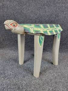 lot 806 image: Carved Wood Turtle Stool