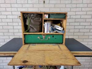 lot 829 image: Vintage Homemade Camping Kitchen Kit - NO SHIPPING