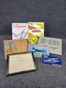 lot 846 image: Various Military Books, Award of Honor from 1947, and a Uniform Requisition form for the German Armed Forces in 1944
