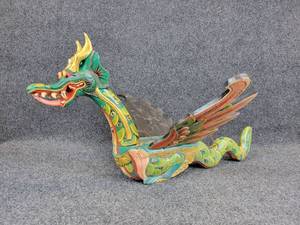 lot 862 image: Carved Wood Hanging Dragon