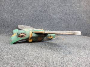 lot 869 image: Carved Wood Flying Frog