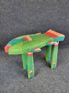 lot 876 image: Carved Wood Fish Stool