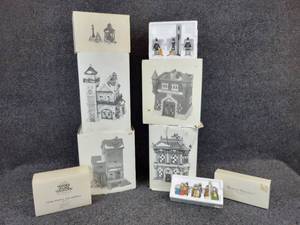 lot 902 image: Lot of (8) Department 56 Dickens Village Buildings and Figurines