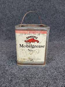 lot 907 image: Vintage 5 lb. Mobilgrease Gargoyle Can