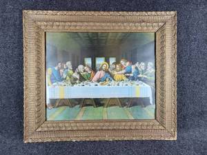 lot 977 image: Framed The Last Supper Lithograph - NO SHIPPING