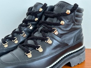 lot 6 image: Chanel Black Leather Lace Up Boots