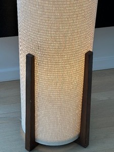 lot 17 image: Crate and Barrel Weave Natural Floor Lamp