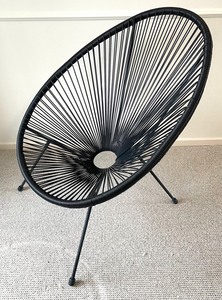 lot 30 image: Pair of Acapulco Black Woven Lounge Chairs