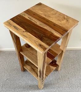 lot 33 image: Wynona Telephone Table of Natural Sheesham Wood