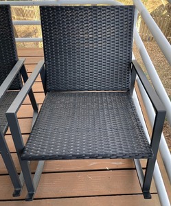 lot 130 image: Patio Table and 2 Rocking Chairs
