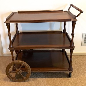 lot 139 image: Vintage Wooden Tea Cart