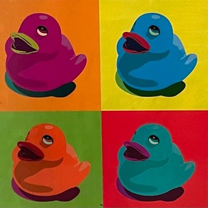 lot 146 image: Vibrant Rubber Duck Print by Andy Warhol