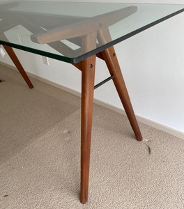 lot 21A image: Gorgeous Modern Style Glass Top Desk