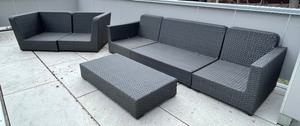 lot 18 image: Patio Sofa, Loveseat and Table