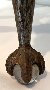 lot 168 image: Vintage Wooden Claw Footed Stool
