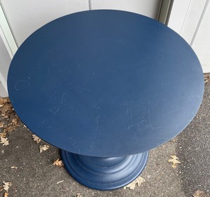 lot 190 image: Navy Blue Accent Pedestal Table