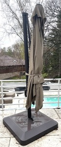 lot 233 image: Large Adjustable Patio Umbrella with Stand