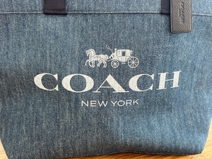 lot 44 image: Denim Coach Tote Bag