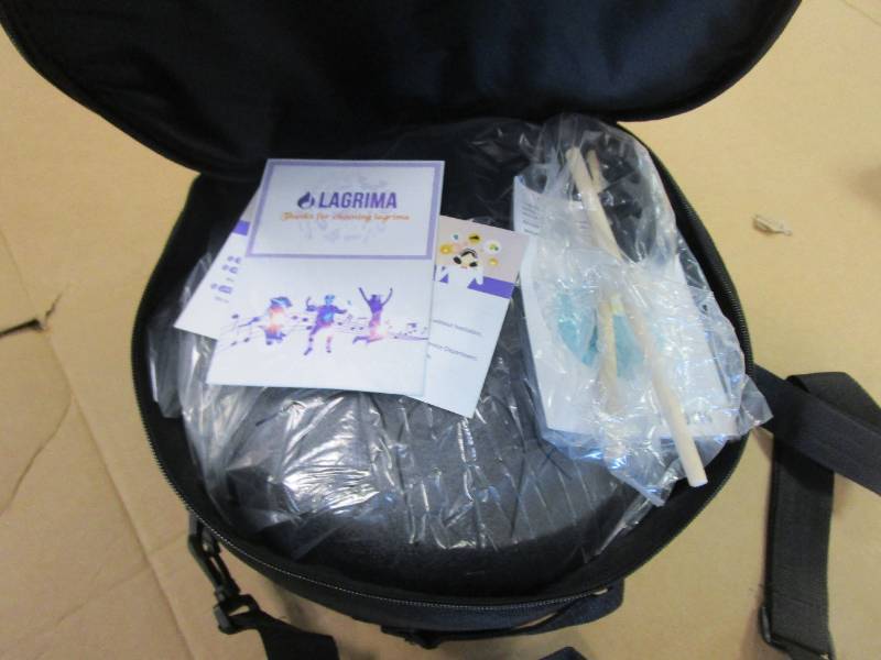 lot 59 image: Steel Tongue Drum - 11 Notes 12 inches - Percussion Instrument -Handpan Drum with Bag, Music Book, Mallets, Finger Picks (OPEN BOX)