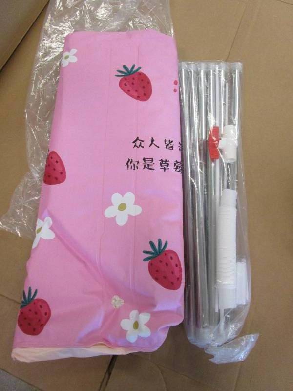 lot 43 image: KELIXU Portable Bathtub, Foldable Soaking Bathing Tub in Pink with Strawberry Design (OPEN BOX)