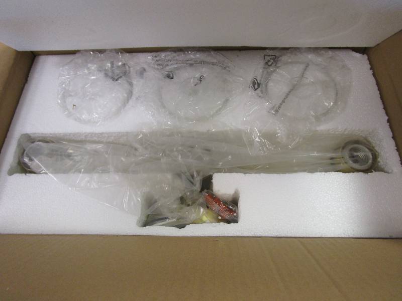 lot 7 image: AKEZON Gold Bathroom Light Fixtures, 3-Light Vanity Light Over Mirror Lighting with Cylinder Glass Shade, KW-7306-3