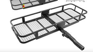 lot 419 image: Metal Hitch Mount Cargo Carrier - Fits 2 in Receiver