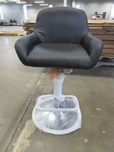 lot 430 image: BizChair Adjustable Height Barstool in Black LeatherSoft (OPEN BOX)
