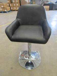 lot 431 image: BizChair Adjustable Height Barstool in Black LeatherSoft (OPEN BOX)