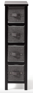 lot 474 image: 4 Drawer Storage Organizer - Organization and Storage - Room Organization - CharcoalBlack Storage Drawers (OPEN BOX)