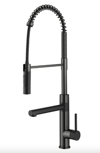 lot 483 image: KRAUS Artec Pro (2nd Gen) Commercial Style Pull-Down Single Handle Kitchen Faucet with Pot Filler in Matte BlackSpot Free Black Stainless Steel, KPF-1604MBSFSB