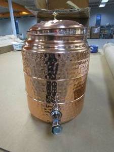 lot 464 image: Hammered Copper Beverage Dispenser (OPEN BOX)