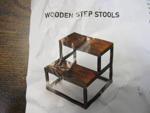 lot 473 image: lnwfiv Wooden Step Stools for Adults Kids Toddler for High Bed Kitchen Bathroom-Hold Up to 500 LB