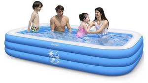 lot 35 image: AKASO Inflatable Swimming Pools, 118 X 71 X 22 Blow Up Swimming Pools for Kids, Adults, Children, Toddlers, Full-Sized Inflatable Kiddie Pools Wear-Resistant, Garden, Backyard Water Party