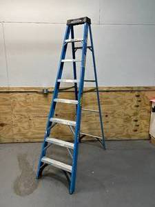 lot 23 image: WERNER 8 ft. Fiberglass Step Ladder with 250 lb. Load Capacity Type I Duty Rating