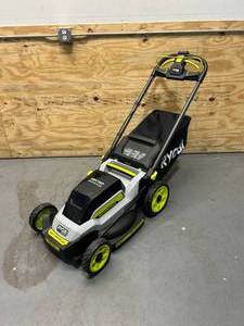 lot 10 image: RYOBI 40V HP Brushless 20 in. Cordless Electric Battery Walk Behind Self-Propelled Mower with Battery and Charger