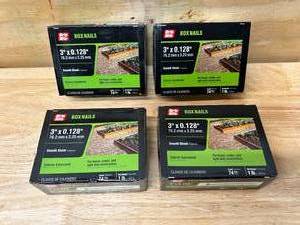 lot 88 image: GRIP-RITE Lot of 4 Packs of- 3 x 0.128 Exterior Galvanized Nails (1 lb. per pack)