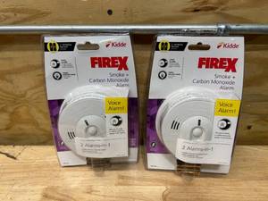 lot 9 image: KIDDE Lot of 2- Battery Operated Combination Smoke and Carbon Monoxide Detectors with Ionization Sensor and Voice Alarm