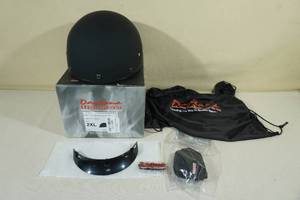 lot 6 image: Daytona DOT Skull Cap Motorcycle Helmet -2XL, Dull Black
