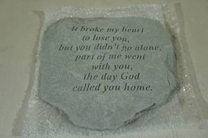 lot 35 image: Memorial Garden Stone It Broke My Heart To Lose You -11x10
