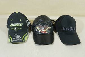 lot 195 image: 3 Adjustable Hats -Arctic Cat, Jack Daniels, Eagle