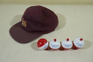 lot 196 image: Vintage Minnesota State Patrol Hat with 4 State Patrol Bobbers
