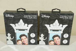 lot 200 image: 2 Disney Princess Crown Selfie Ring Lights