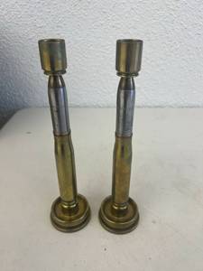 lot 108 image: Trench Art Candle Sticks 1944