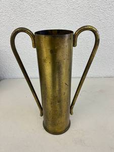 lot 38 image: Trench Art Vase 105MM 1941