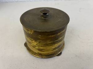 lot 49 image: Trench Art Container with Cover 1944